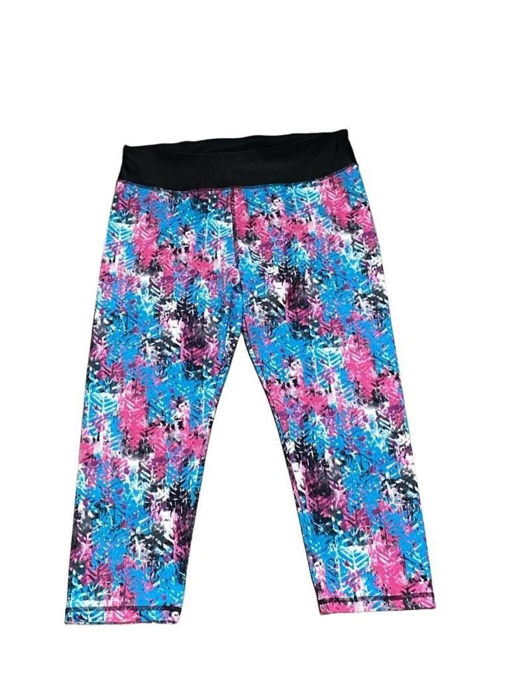 N.Y.L. Women's Colorful Splatter Print Capri Leggings Size XL